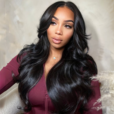 (Super Deal) Straight 13x5 Pre Everything Wig With Curtain Bangs Glueless Wig